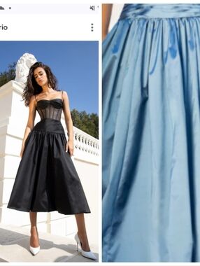 Nwot Rasario Silk Sapphire Blue Bustier Audrey Drop Waist Dress  Wedding, Prom 4